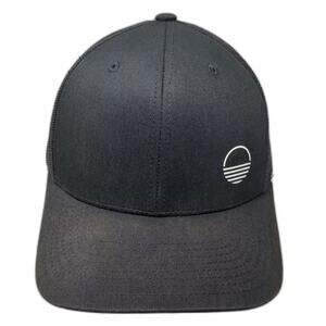 Yupoong Trucker Hat Black White OS Snapback Mesh Embroidered Sun Logo Classic